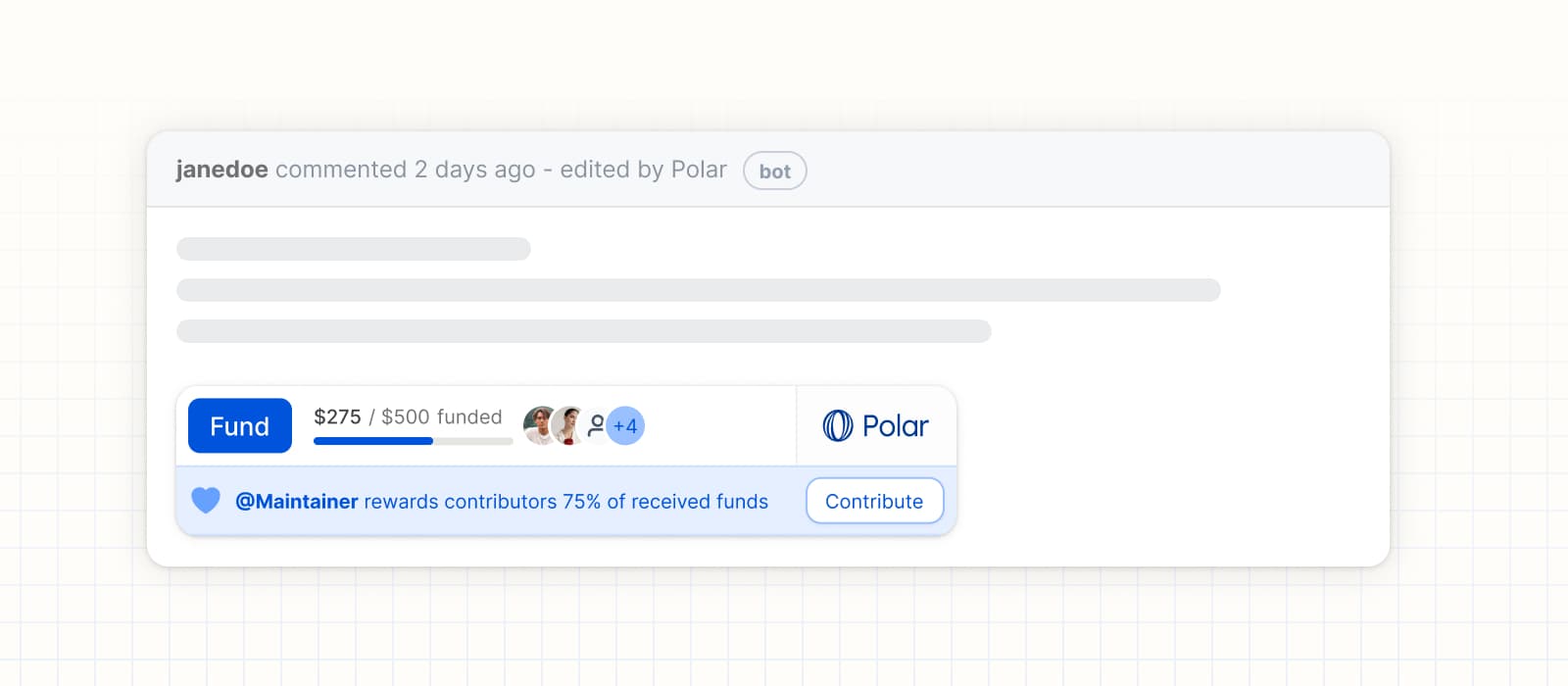 GitHub Issue with Polar Badge