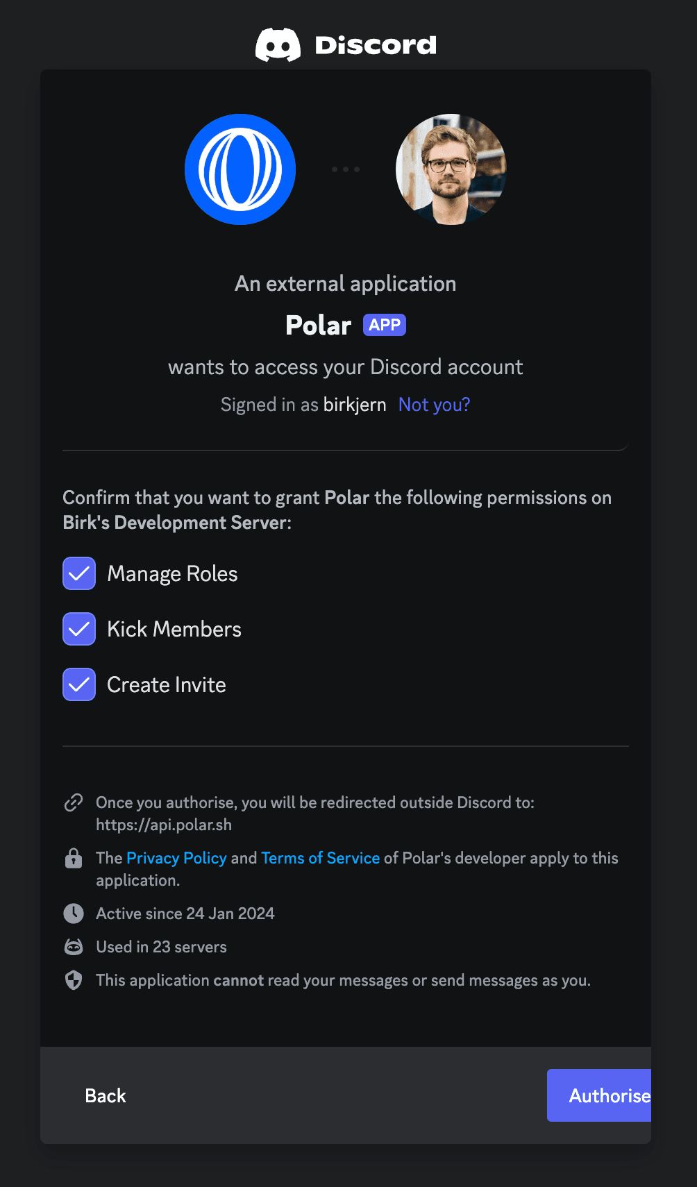 Discord Server Grant